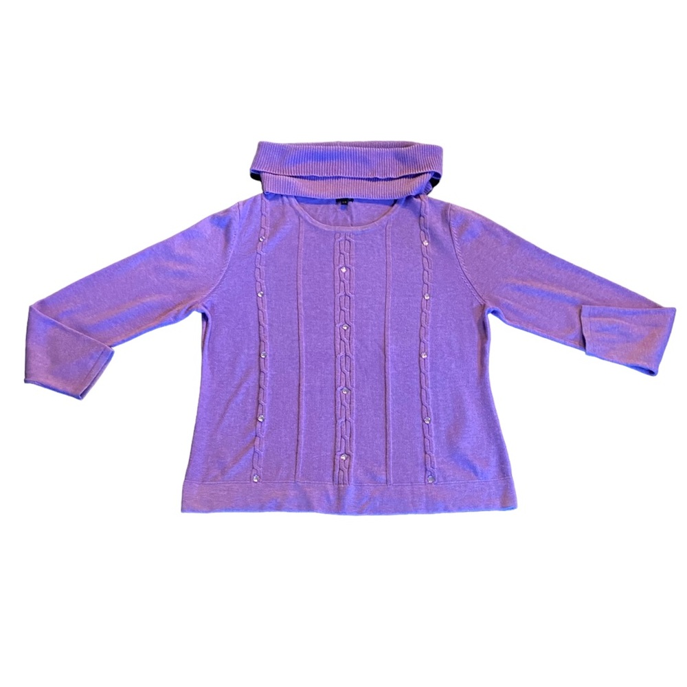 Haggar Petit light purple 100% cotton featuring mauve hem like embellish…